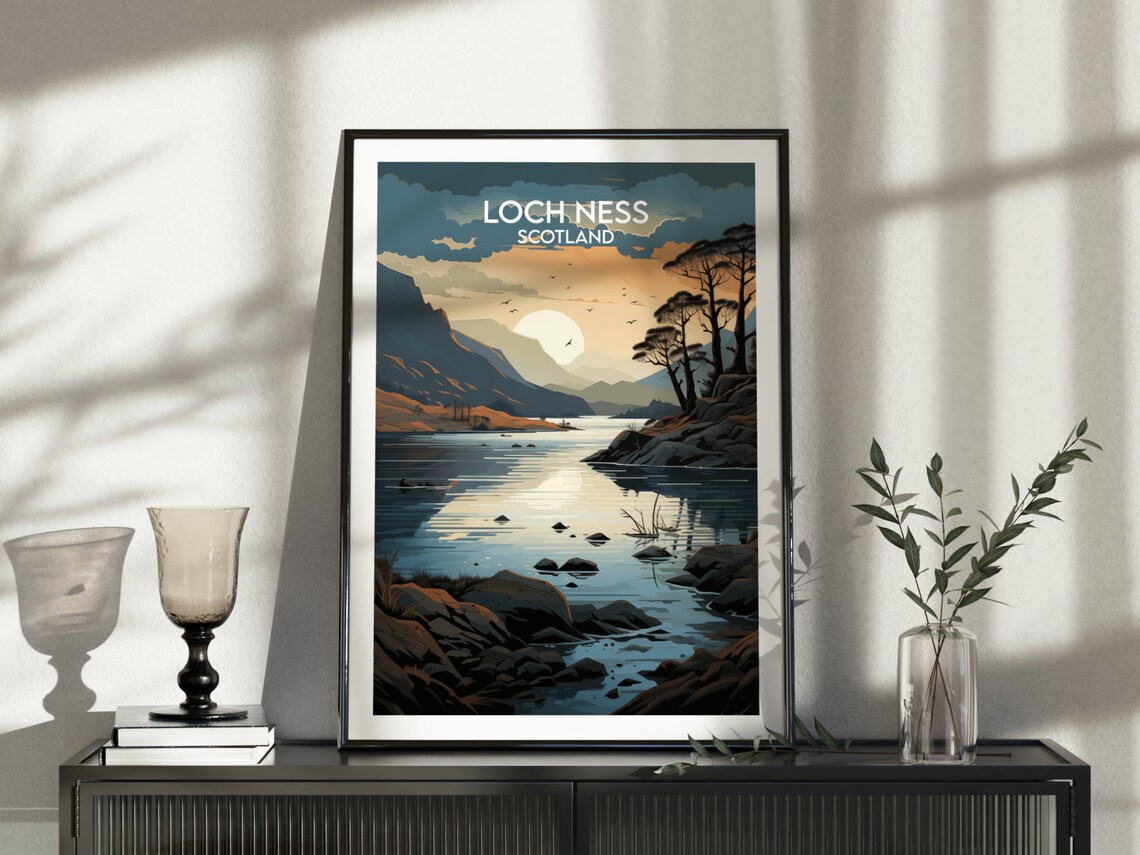 Loch Ness Scotland Moonlit Highland Lake Landscape Travel Poster - Image 4