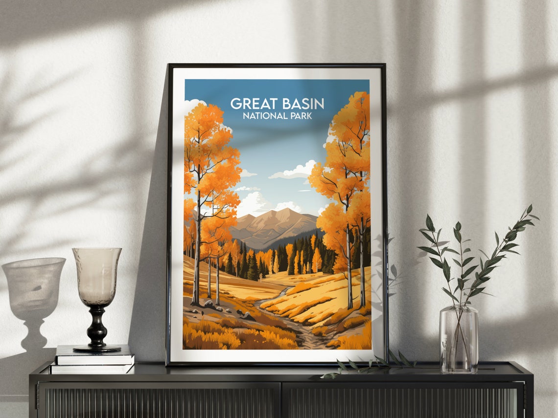 Great Basin National Park Nevada Autumn Aspen Trees Travel Poster - Image 3
