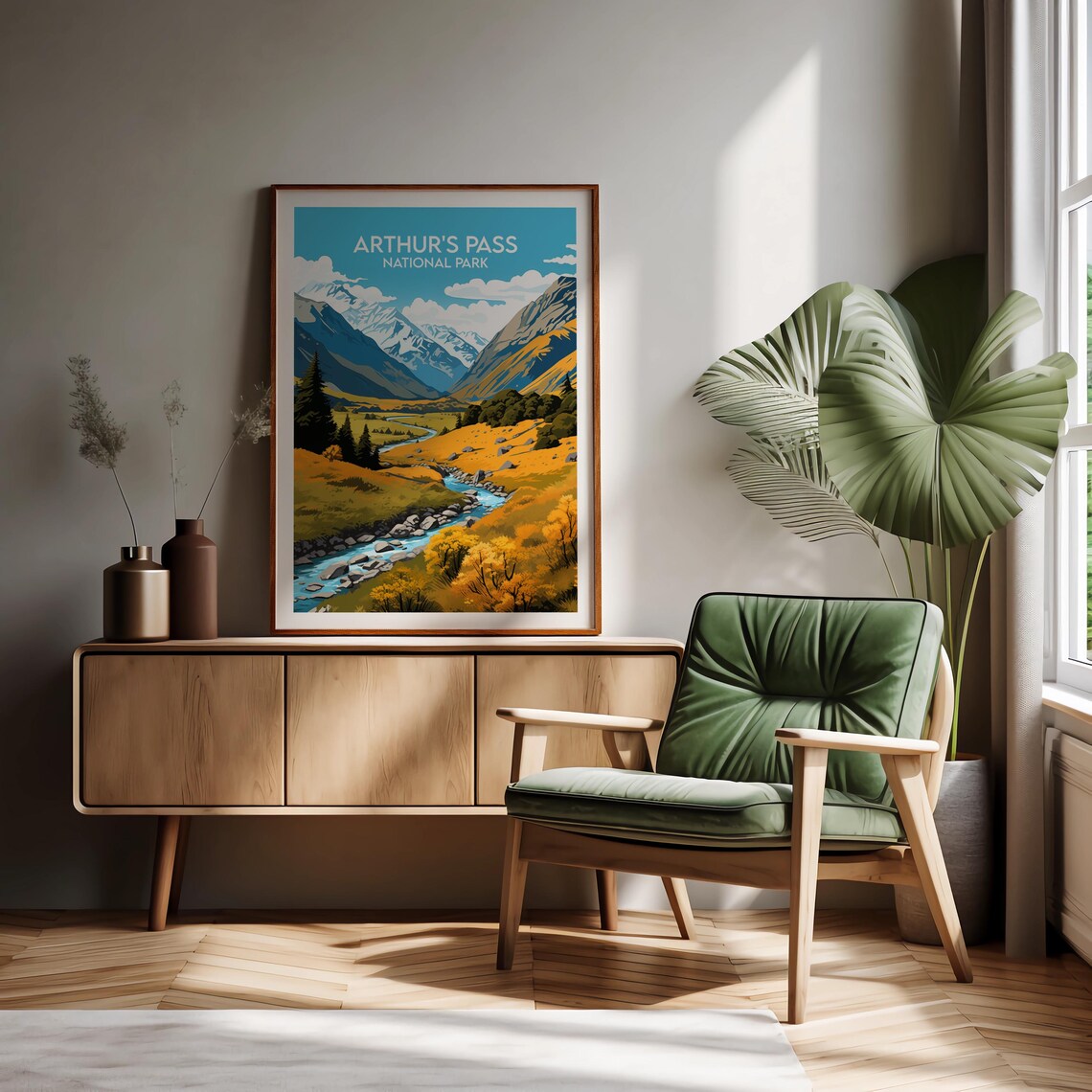 Arthurs Pass National Park Travel Poster, New Zealand - Image 2