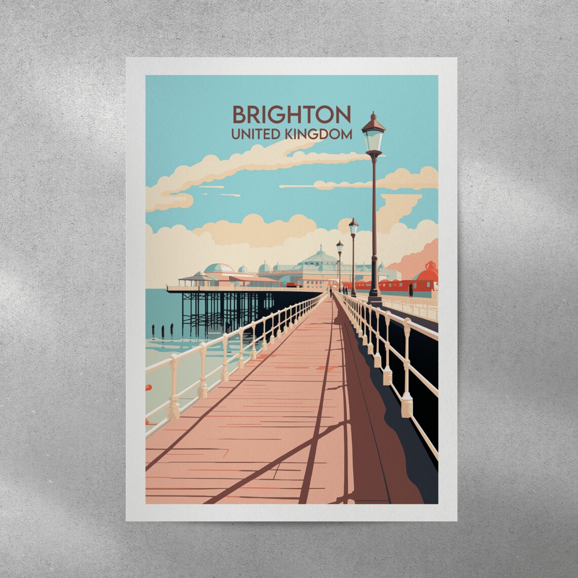 Brighton Pier United Kingdom Seaside Boardwalk View Travel Poster - Image 2