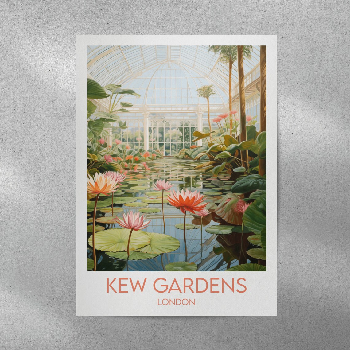 Kew Gardens London Water Lily Pond Glasshouse Blossom Poster - Image 2