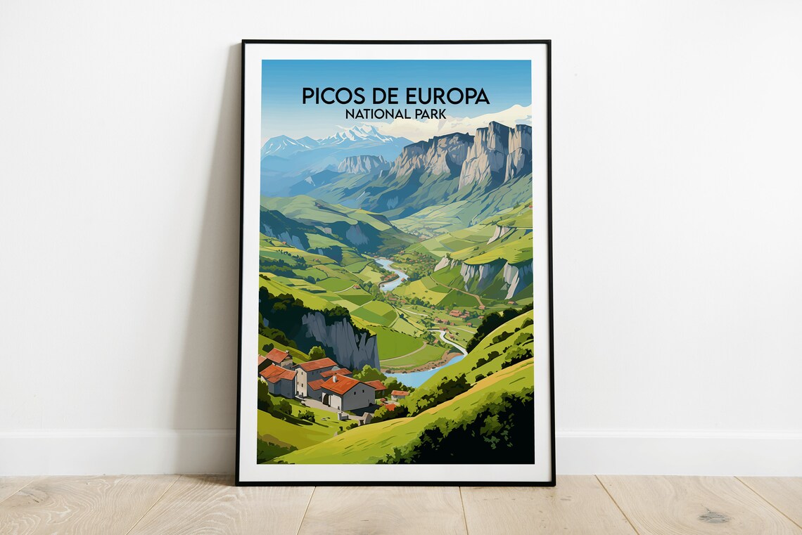 Picos De Europa National Park Travel Poster, Spain