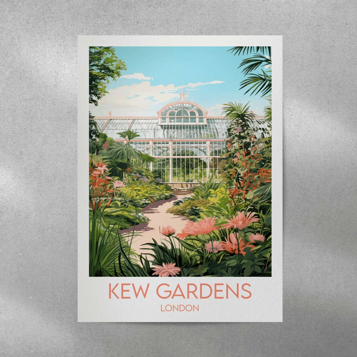 Kew Gardens London Historic Glasshouse Garden Art Vintage Poster - Image 4