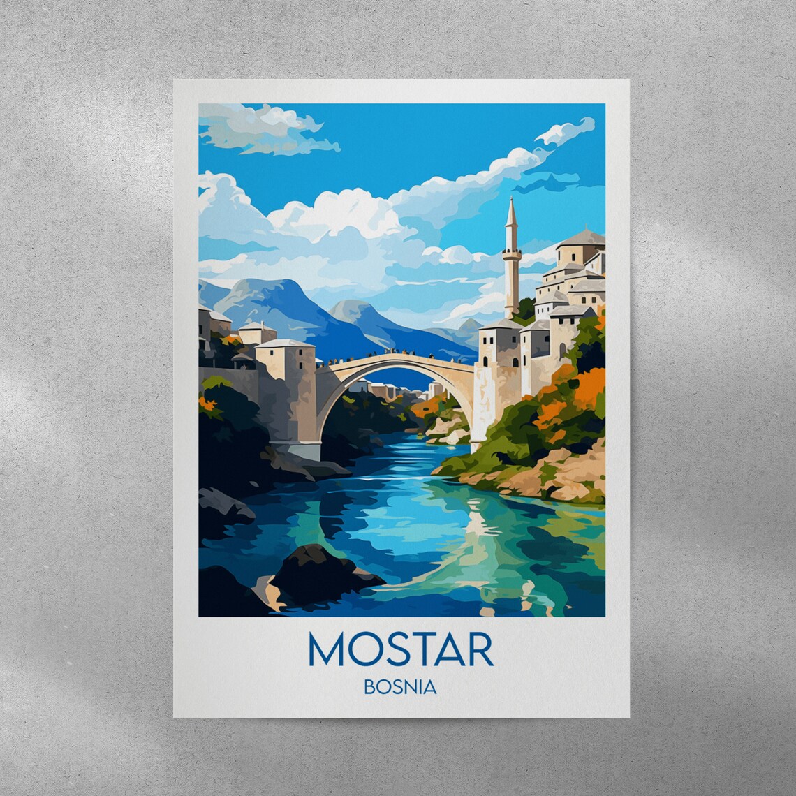 Mostar Custom Personalised Travel Poster - Image 4