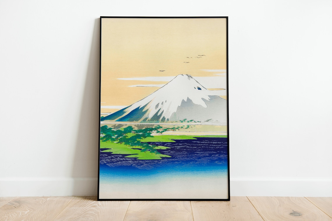 Ogara Gekko Mount Fuji Japanese Woodblock Print Bay View Artwork