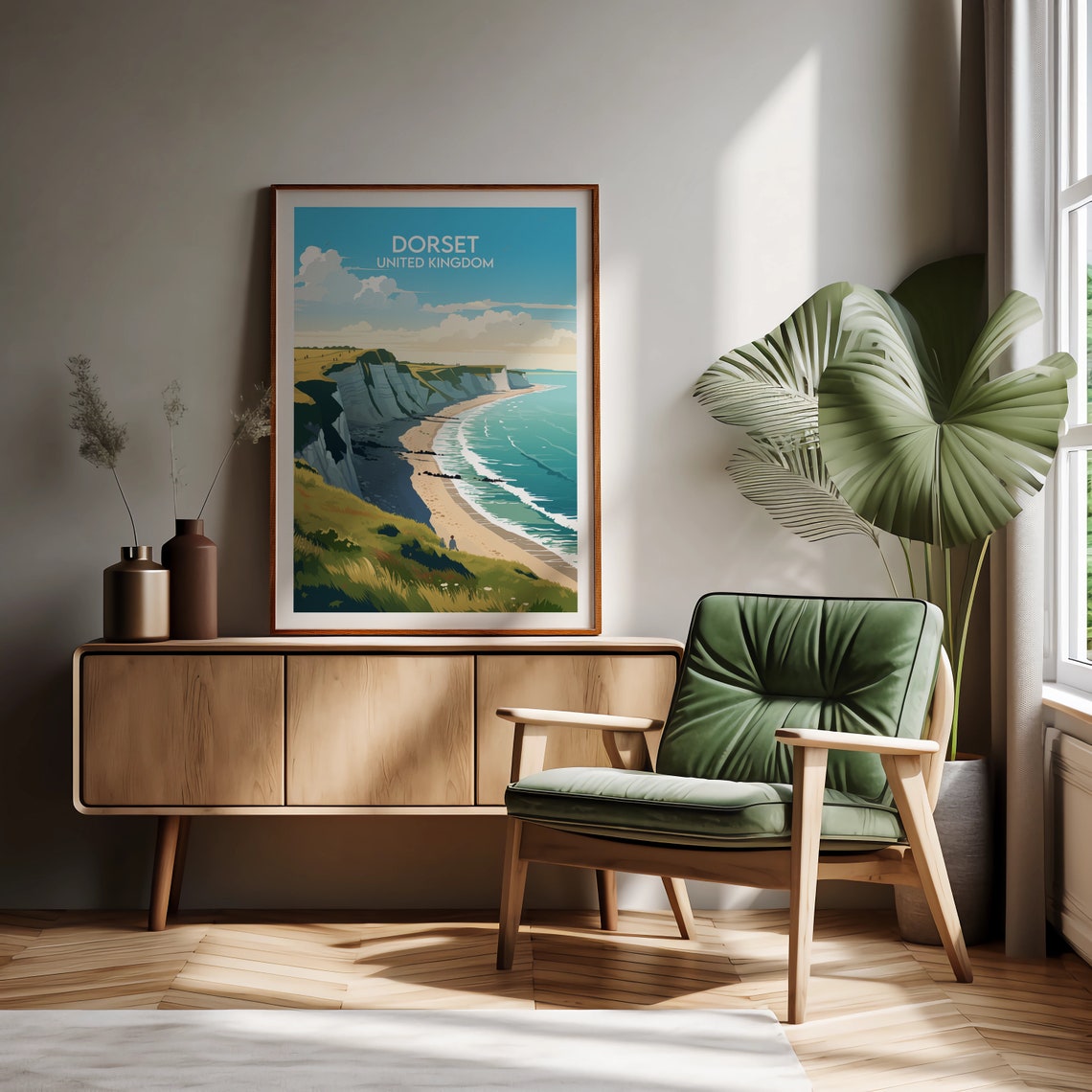Dorset United Kingdom White Cliffs Beach Coast Travel Poster - Image 3