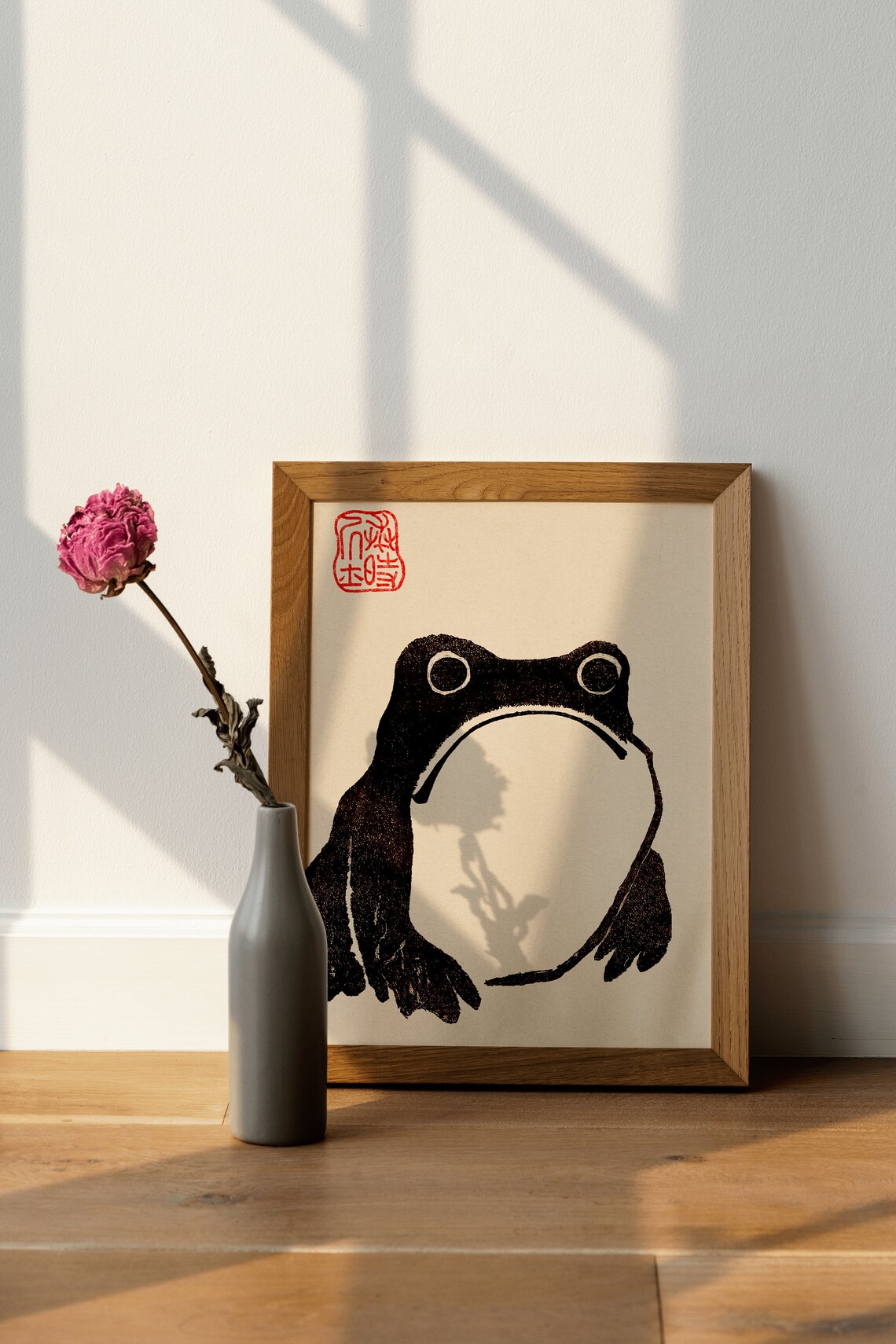 Japanese Frog Wabi Sabi Poster Print, Vintage Style - Image 4