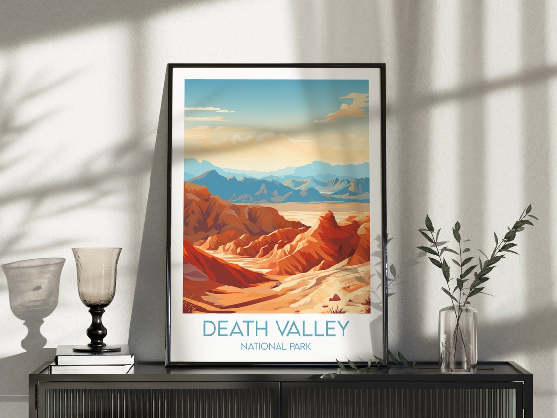Death Valley National Park Red Canyon Cliffs Desert Travel Poster - Image 3