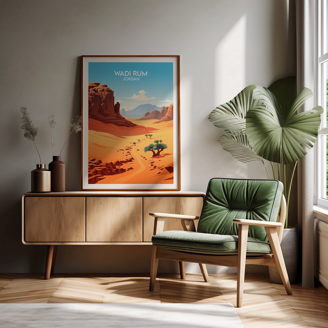Wadi Rum Jordan Desert Canyon Landscape Adventure Travel Art Poster - Image 3