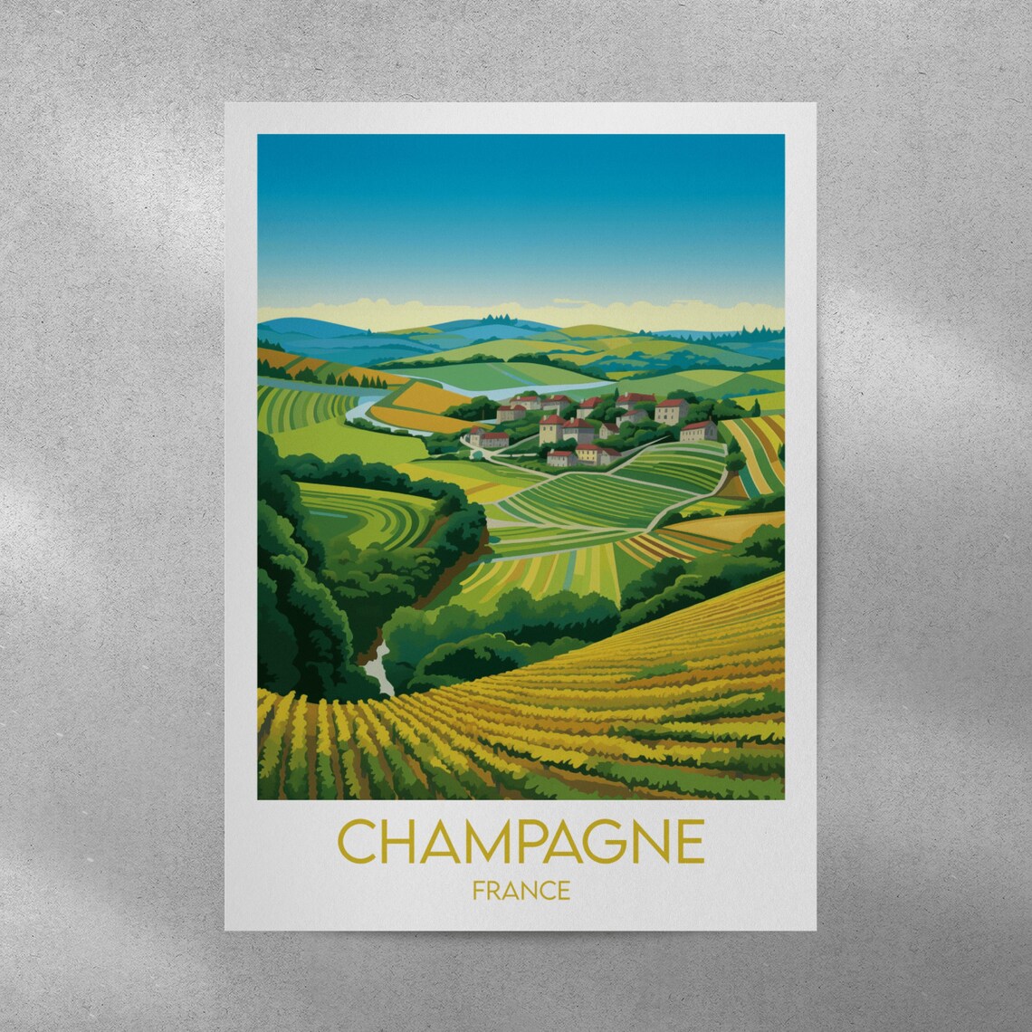 Champagne Vineyards France Travel Poster, Custom - Image 4