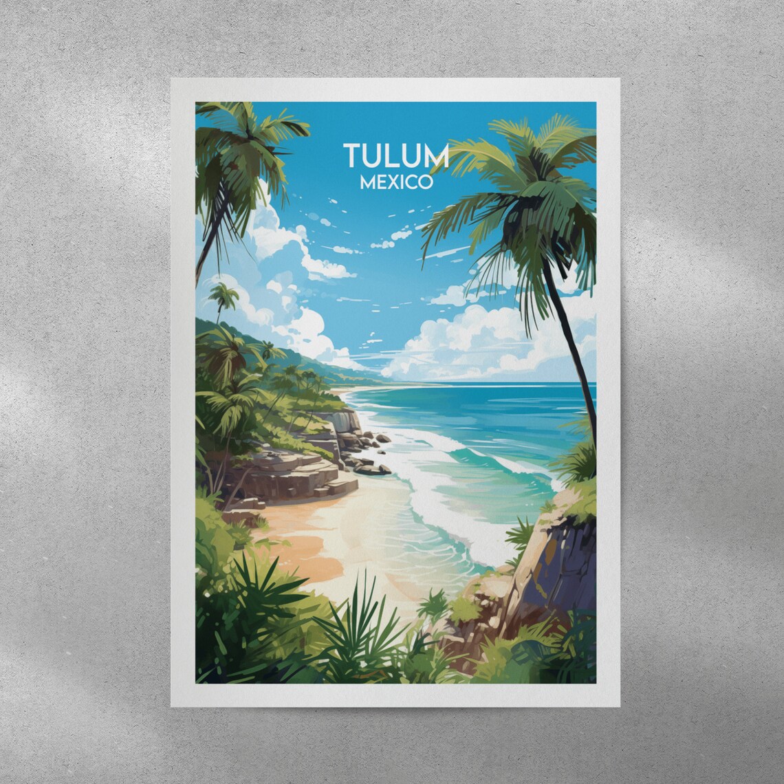Tulum Travel Poster, Mexico Custom Personalised Gift - Image 3