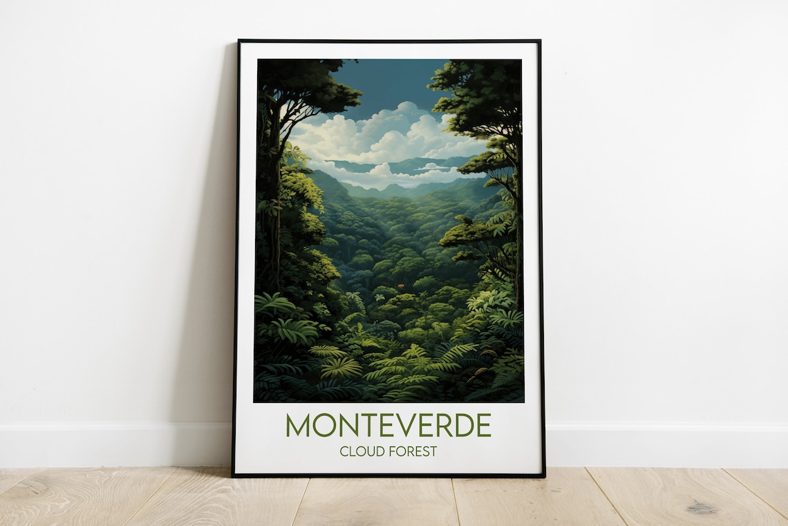 Monteverde Cloud Forest Vintage Travel Poster