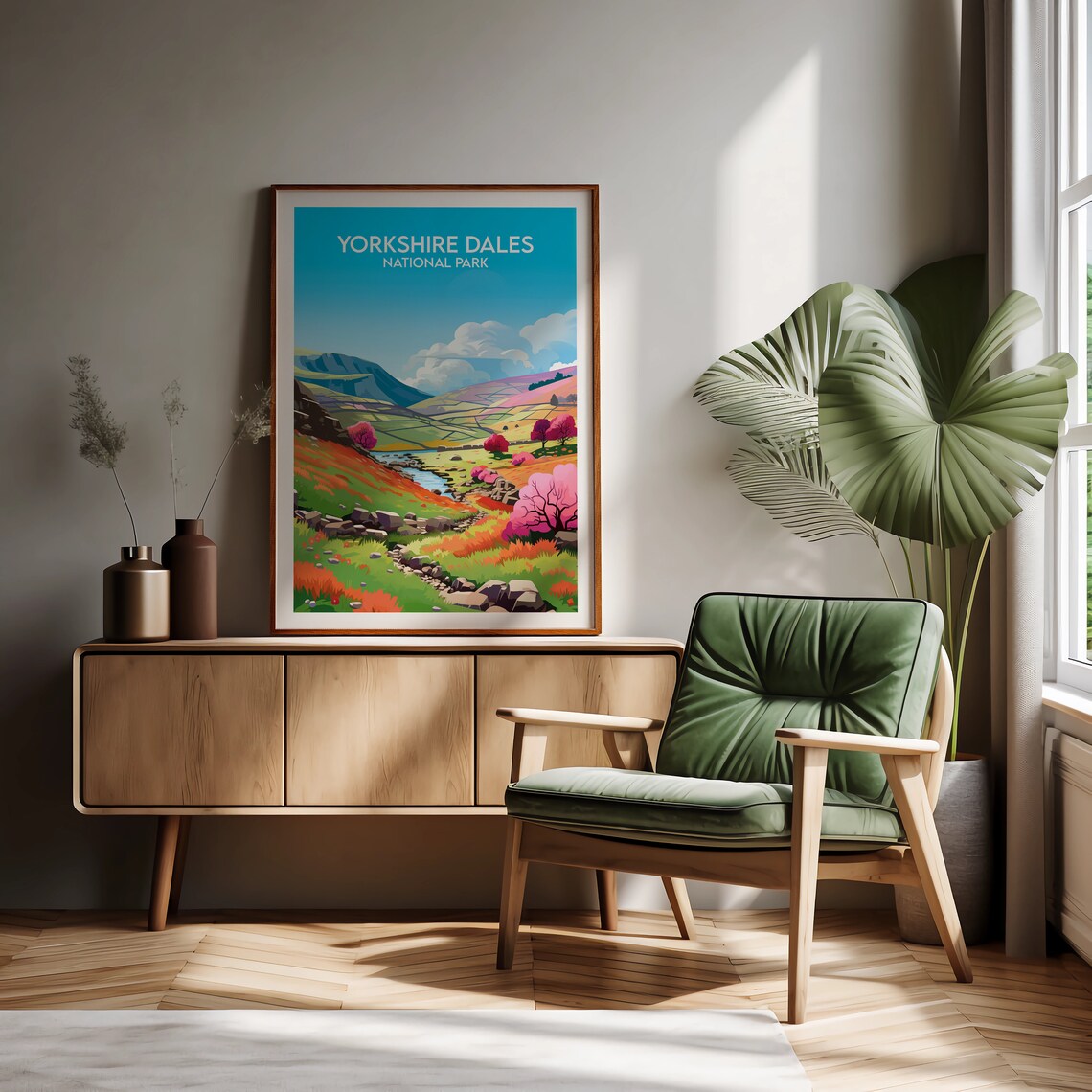 Yorkshire Dales National Park River Stream Valley Blossom Travel Poster - Image 2
