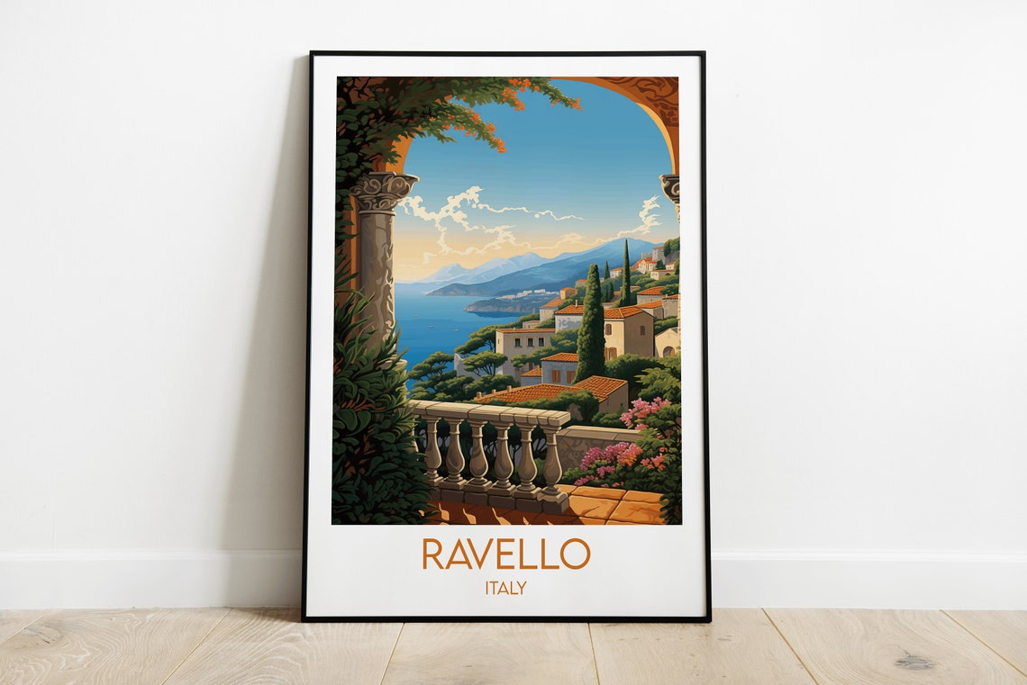 Ravello Italy Amalfi Coast Terrace Sea Arch View Travel Print