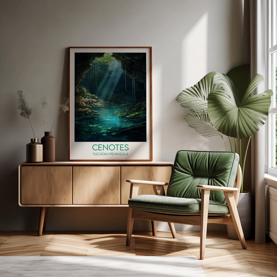 Cenotes Travel Print Mexico Poster Custom Personalised Wedding Birthday Gift - Image 2