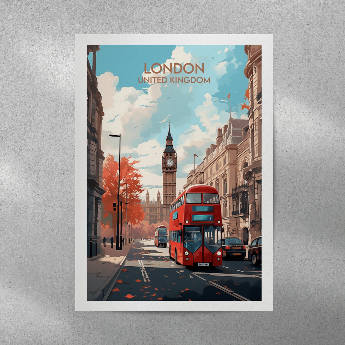 London Big Ben Travel Poster, England UK - Image 4