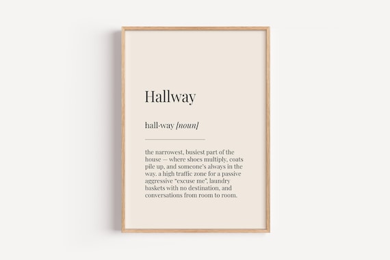 Hallway Dictionary Definition Funny Home Chaos Minimalist Poster