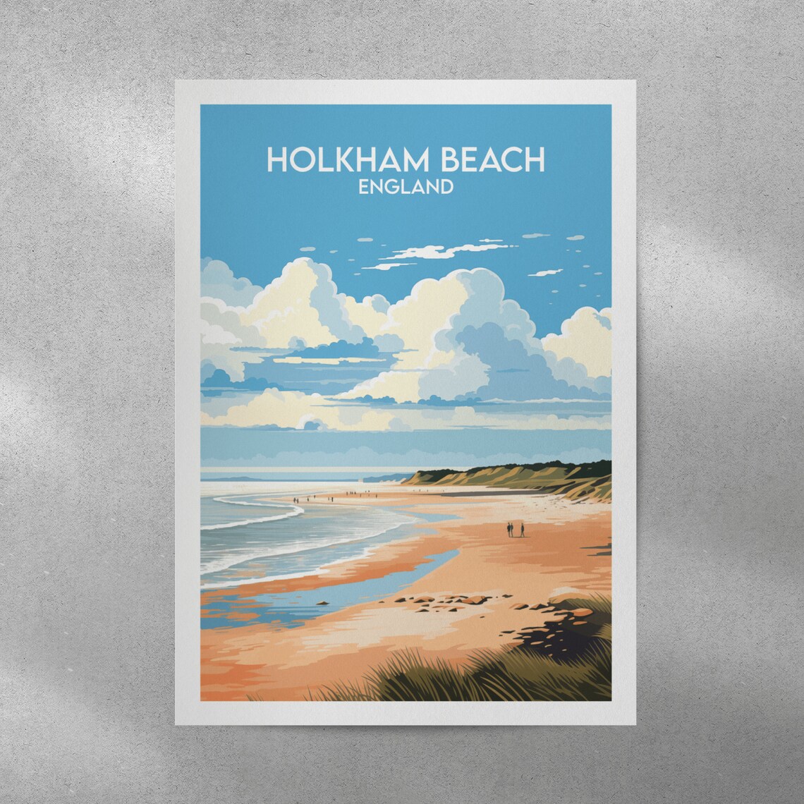 Holkham Beach England North Norfolk Coast Sandy Dunes Travel Poster - Image 4