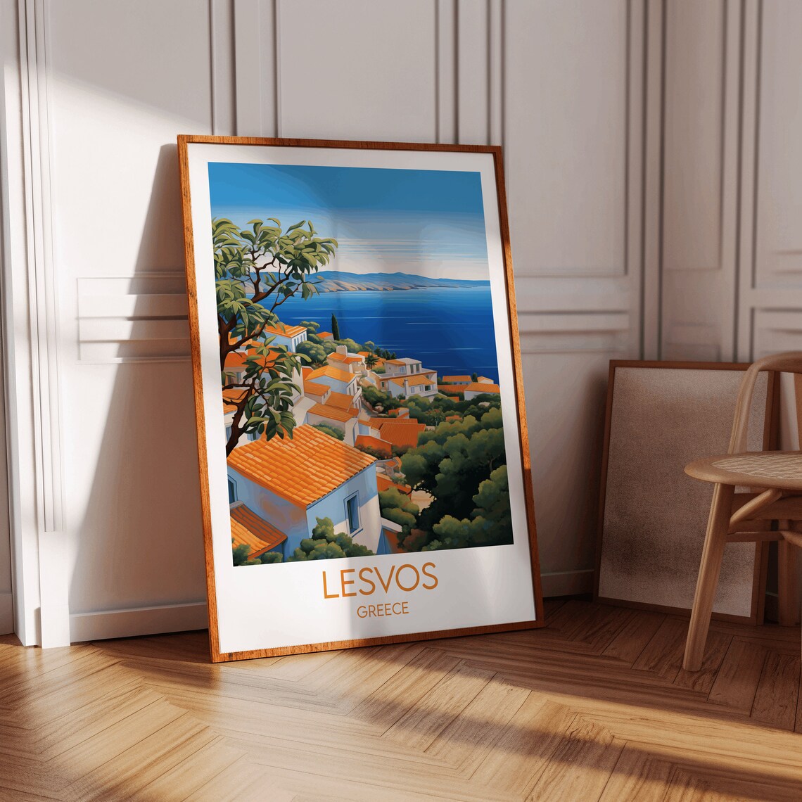 Lesvos Travel Poster, Custom Personalised Greece Gift - Image 3
