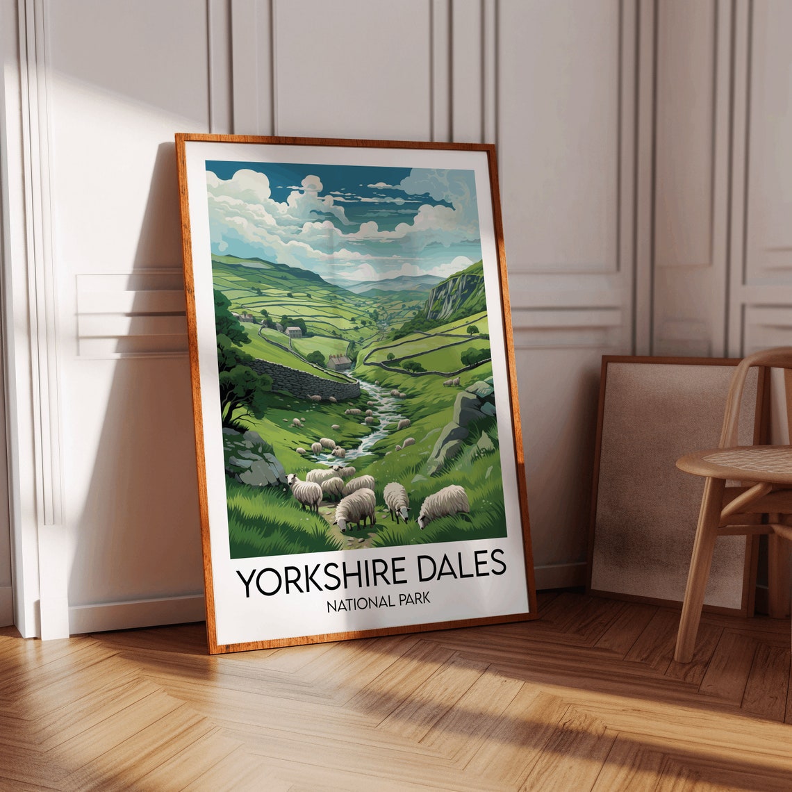 Yorkshire Dales National Park Sheep Valley Vintage Travel Poster - Image 3