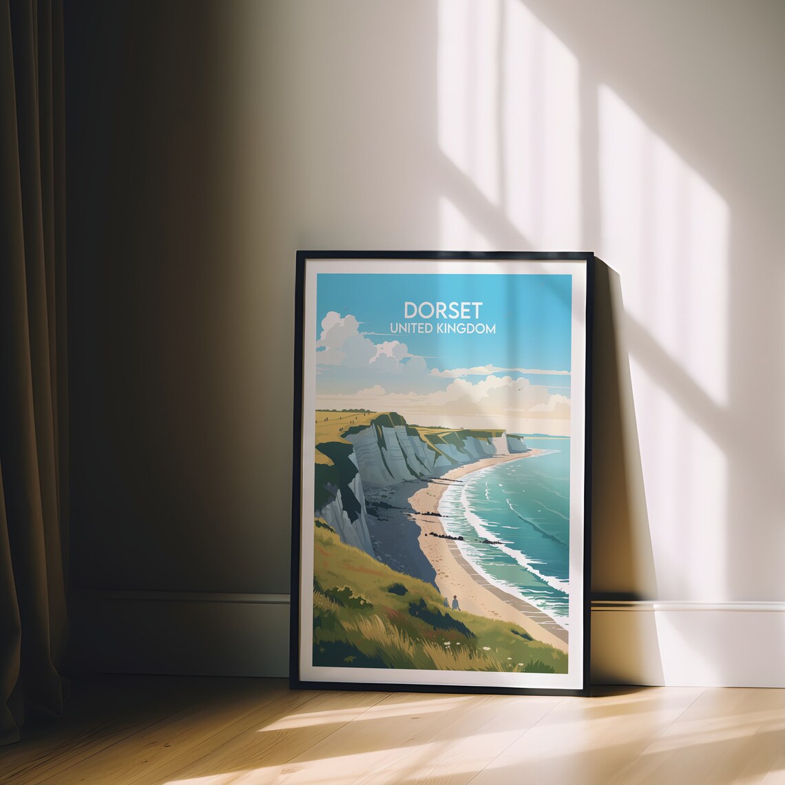Dorset United Kingdom White Cliffs Beach Coast Travel Poster - Image 2