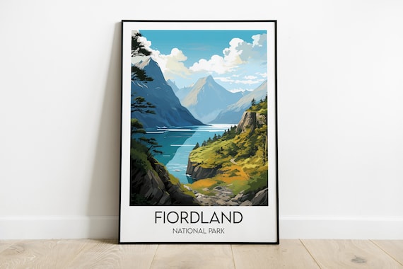 Fiordland National Park Fjord Cliffs Emerald Water Valley Poster
