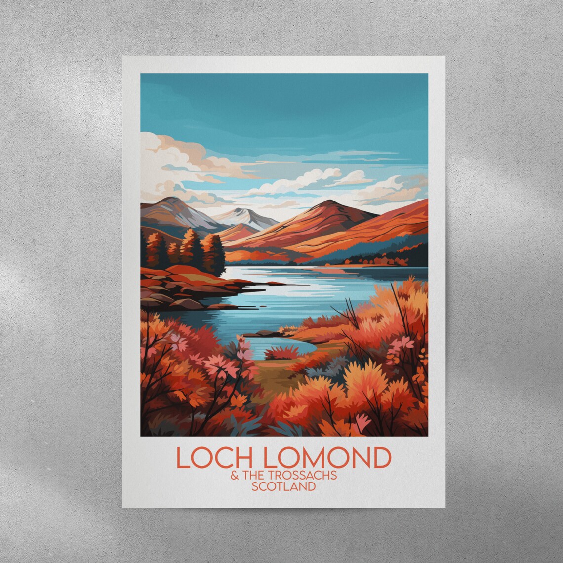 Loch Lomond Trossachs Scotland Autumn Foliage Lake Travel Poster - Image 2