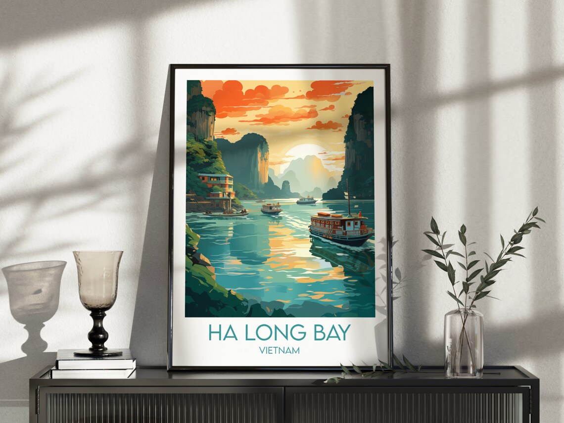 Ha Long Bay Travel Poster, Vietnam Place Print - Image 3