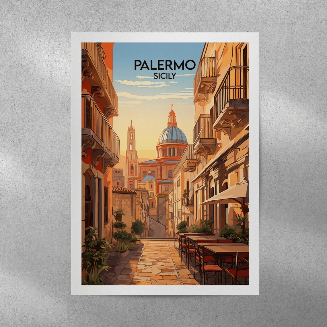 Palermo Travel Poster, Sicily Italy Custom Print - Image 4