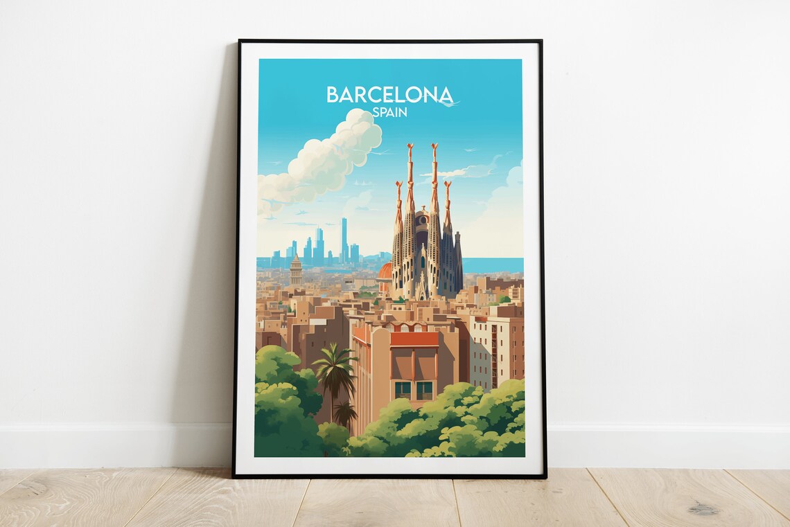 Barcelona Custom Personalised Travel Poster