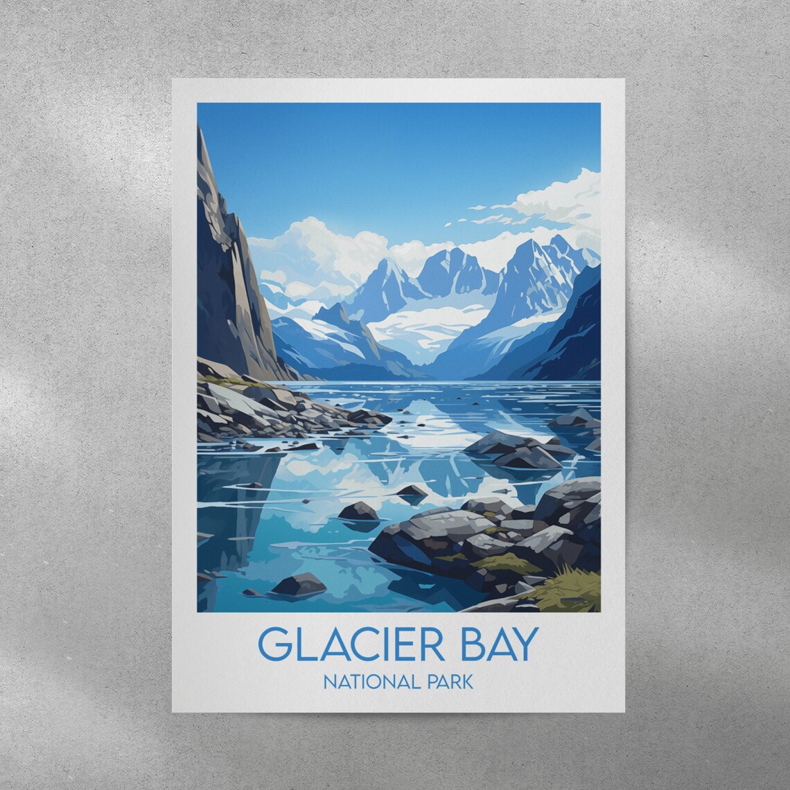 Glacier Bay National Park Alaska Blue Glacier Scene Travel Poster - Image 2