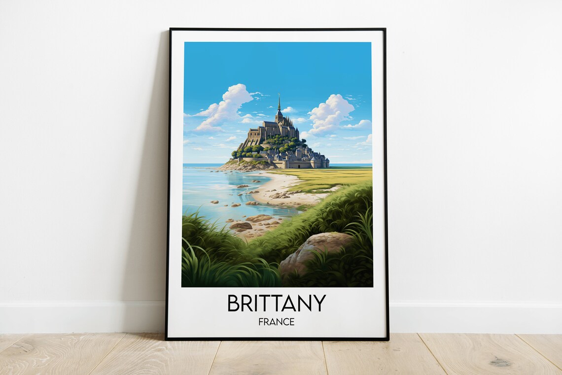 Brittany France Mont Saint-Michel Island Abbey Sea Coast Poster