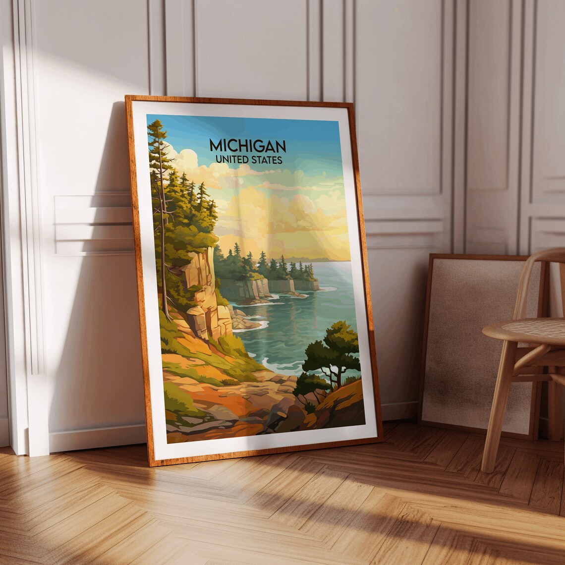 Michigan Travel Poster, Custom Personalised Gift - Image 3