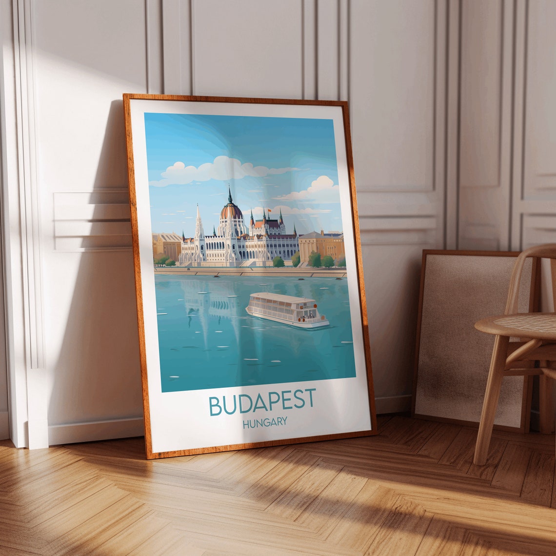 Budapest Hungary Parliament Danube River Cruise Travel Poster - Image 2