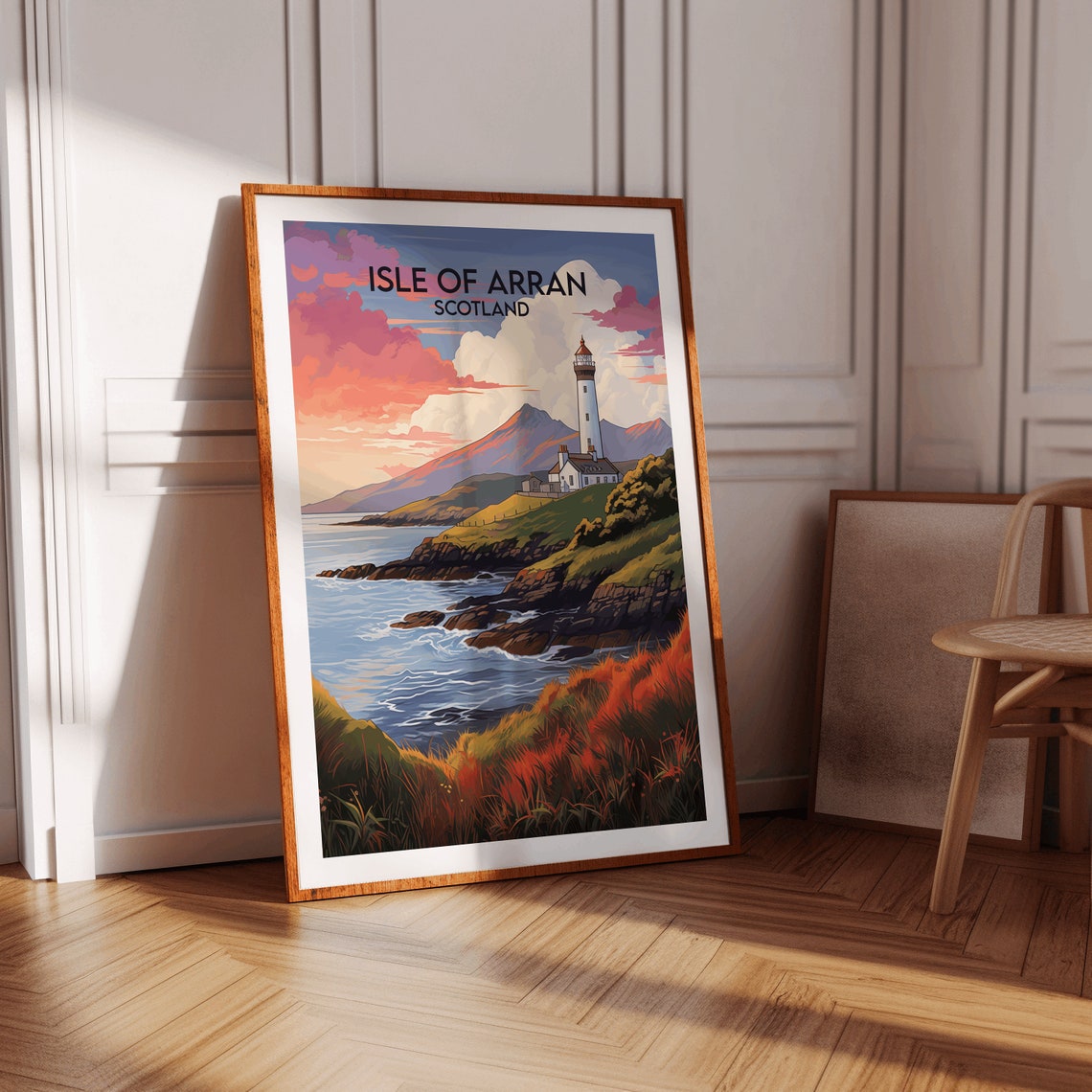 Isle Of Arran Scotland Lighthouse Sunset Coast Travel Poster - Image 2