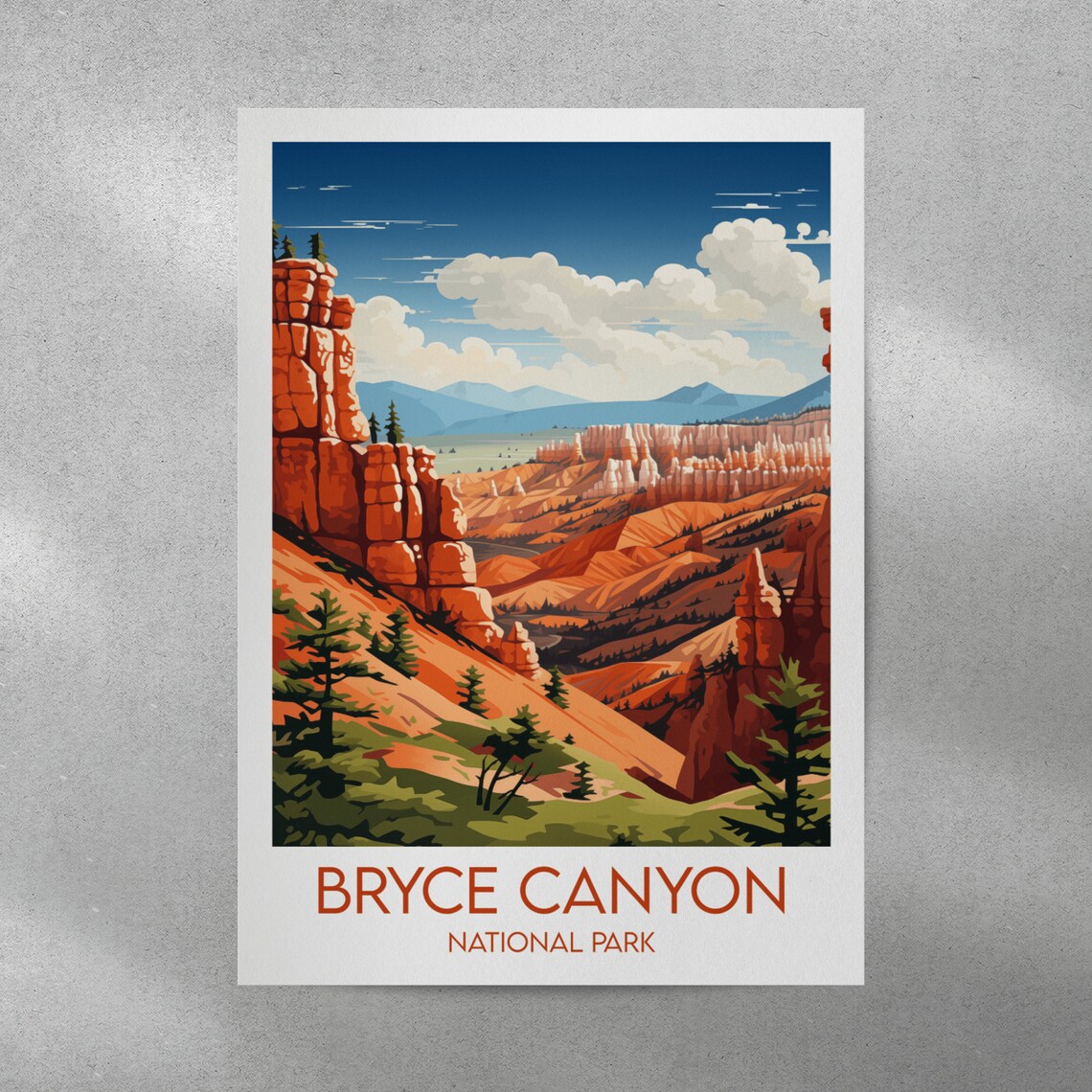 Bryce Canyon National Park Orange Rock Desert Vista Travel Poster - Image 3