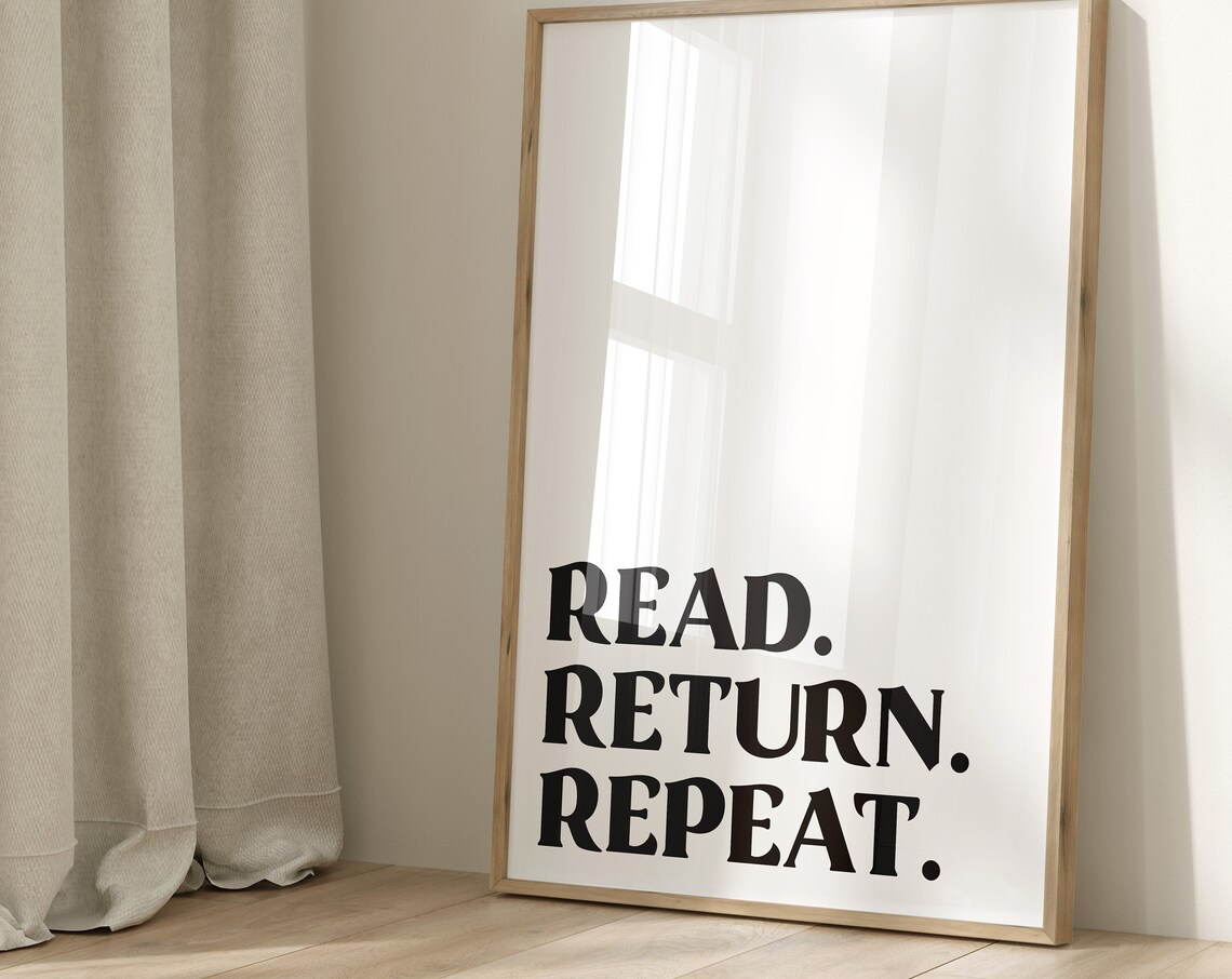 Read Return Repeat, Library Reading Decor