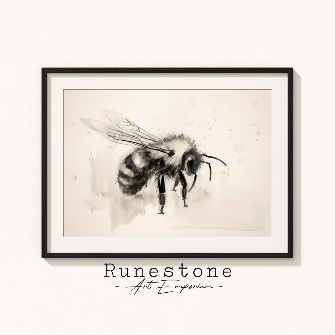 Vintage Honey Bee Illustration Art Print