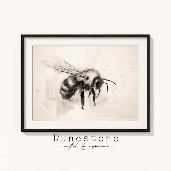 Vintage Honey Bee Illustration Art Print
