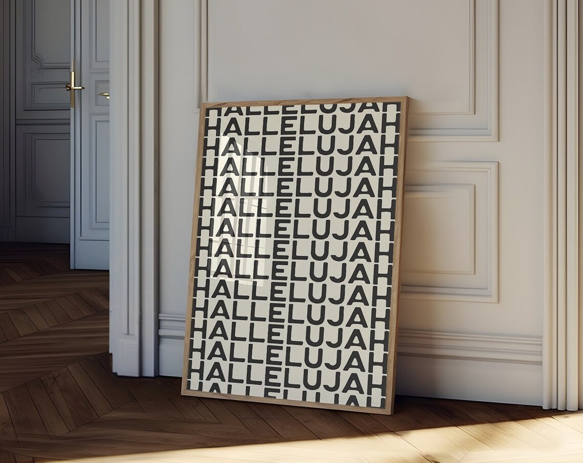 Hallelujah Minimalist Christian Scripture Art Print - Image 2