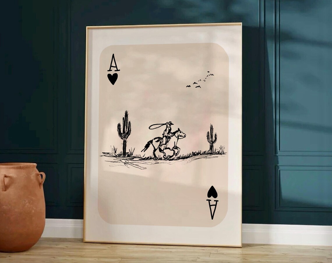 Cowboy Western Print, Retro Rodeo Sketch Poster - Image 3