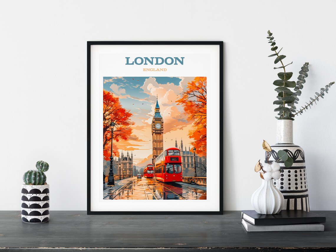 Retro Travel Poster, London England