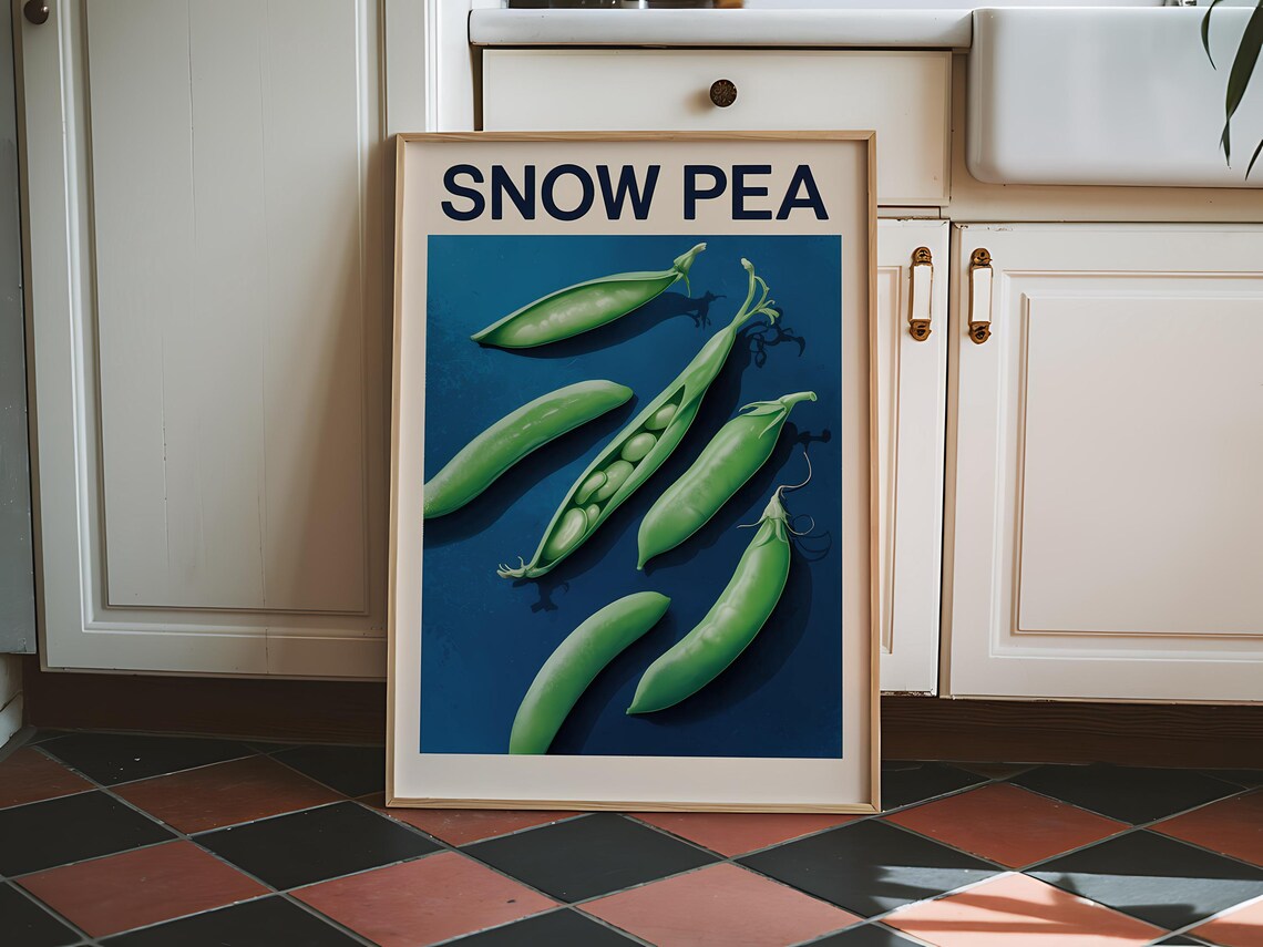 Snow Pea Vegetable Art Print, Farmhouse Kitchen - Image 5