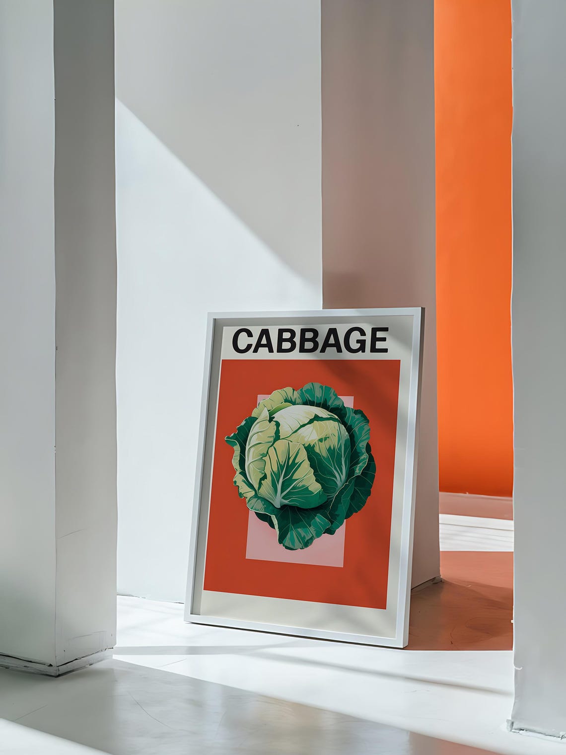 Cabbage Vegetable Art Print Farmhouse Kitchen Wall Decor Rustic Food Illustration Vintage Kitchen Art Culinary Wall Decor - Image 4