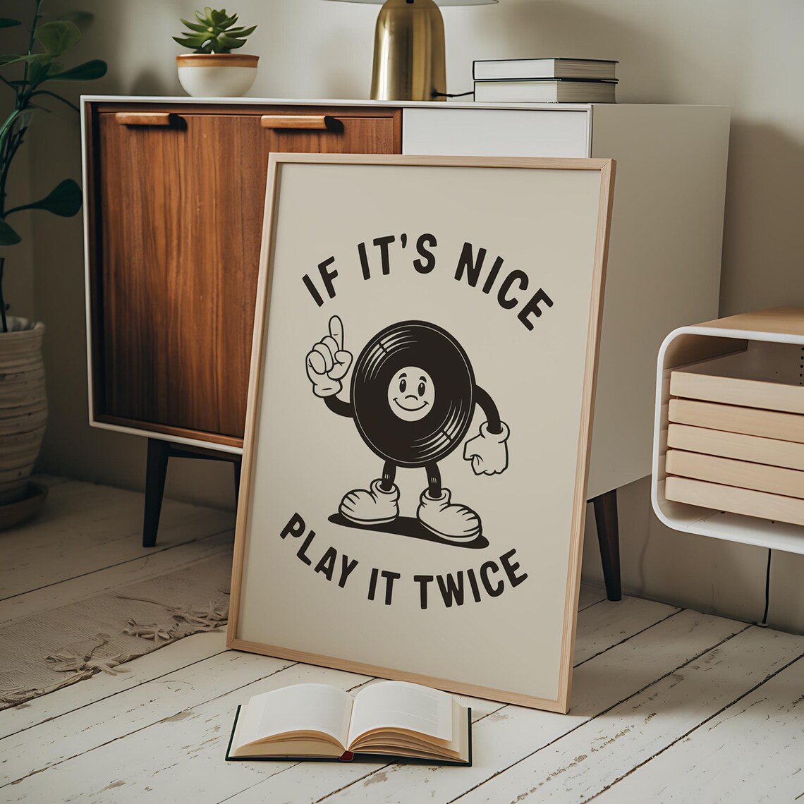 Retro Groovy Record Player Art Print, Vintage - Image 4