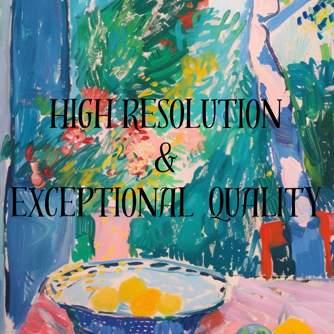 Sunlit Garden Terrace with Citrus Bowl Fauvist Style Summer Wall Art - Image 3