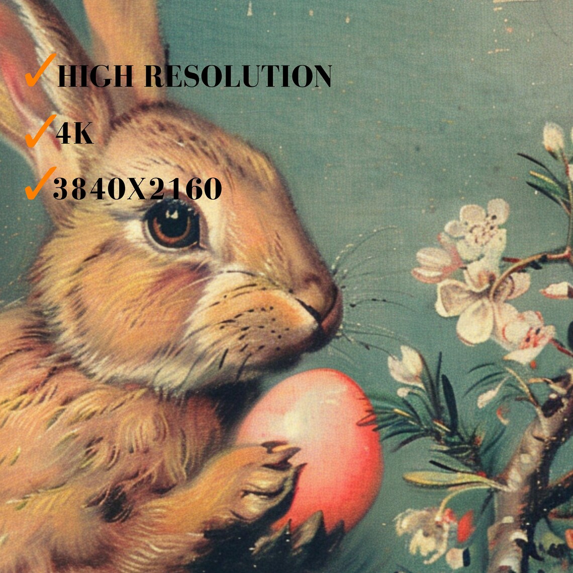 Funny Rabbit Easter Decor, Holiday Art Print - Image 3