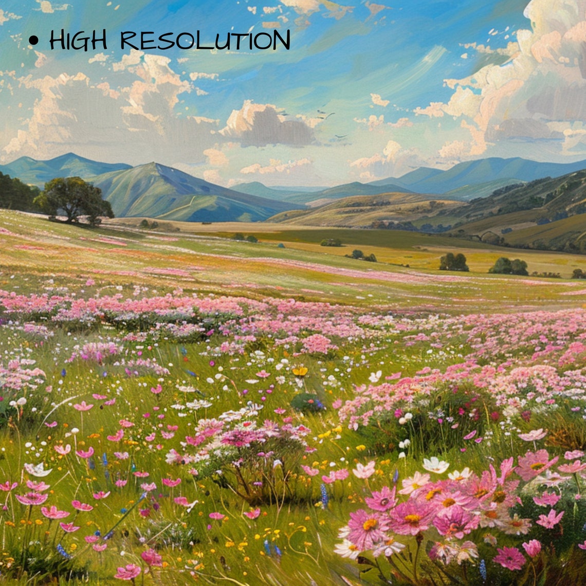 Frame Tv Art Pink Wildflowers Spring Field Of Flowers Tv Art Vintage Meadow Floral Tv Art Cottagecore Tv Art - Image 3