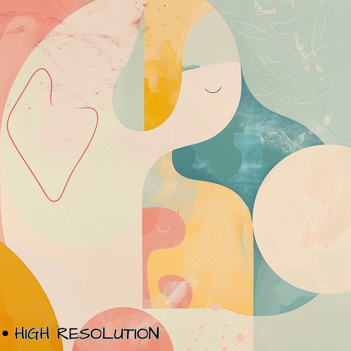 Modern Pastel Abstract Shapes Pink Cream Sage Minimalist Art Poster - Image 3