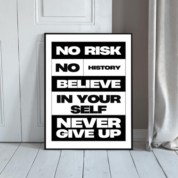 Motivational Quotes Wall Art Uplifting Typography Print